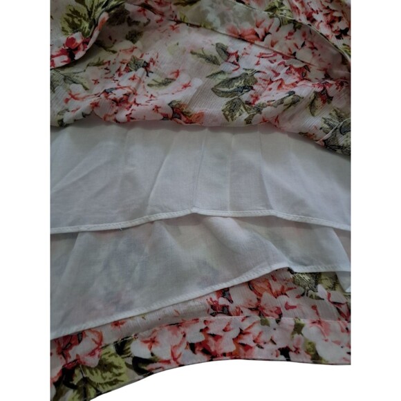 J Jill Dress Womens Large Cream Midi Pebble Hydrangea Floral Pockets Cottagecore - Picture 10 of 13